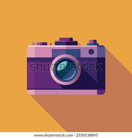 Digital Camera Purple color Eye Catching Vector Illustration.