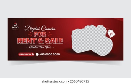 Digital Camera for Rent and Sale banner Design
