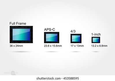 Digital camera sensor format (on scale 1:1)