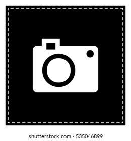Digital camera sign. Black patch on white background. Isolated.