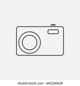 Digital camera simple icon. Contour illustration.