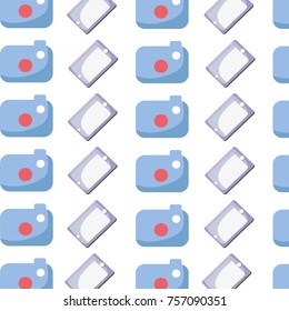 digital camera and smartphone technology objects background