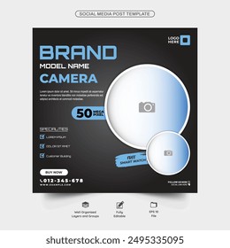 Digital camera social media post template