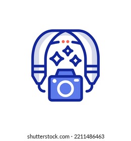 ilustración de icono de correa de cámara digital