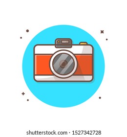 Digital Camera Vector Icon Illustration. Camera Icon Concept White Isolated. Flat Cartoon Style Suitable for Web Landing Page, Banner, Sticker, Background