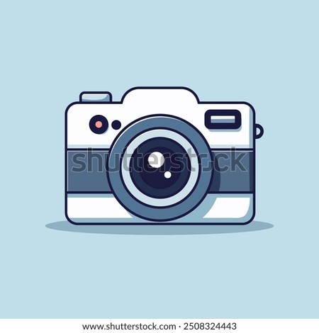 Digital Camera Vector Icon Illustration. Camera Icon Concept White Isolated. Flat Cartoon Style