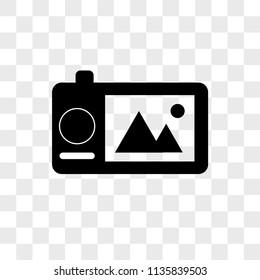 Digital camera vector icon on transparent background, Digital camera icon
