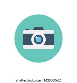 Digital Camera Vector illustration Flat style icon. 
