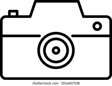 Digital Camera Vector Line Icon Design  
