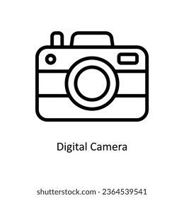 Digital Camera vector  outline Icon Design illustration. Graphic Design Symbol on White background EPS 10 File
