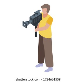 Digital cameraman icon. Isometric of digital cameraman vector icon for web design isolated on white background