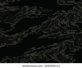 Digital camouflage black background vector texture seamless illustration for textile