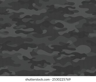 padrão preto camuflagem digital, fundo vetor sem costura, textura moderna
