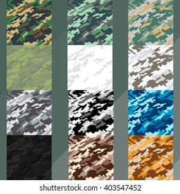 Digital Camouflage Collection.
Seamless patterns.