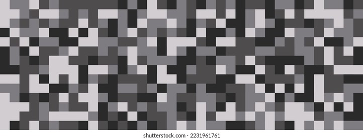 Digital camouflage in dark and light shades. Seamless vector pattern. Pixel grid for military themes and creative ideas