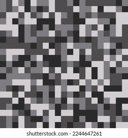 Digital camouflage in dark and light shades. Seamless vector pattern. Pixel grid for military themes and creative ideas