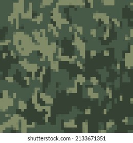 Digital camouflage pattern. Abstract modern military textile print background. Vector illustration