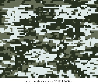 Digital camouflage pattern. Military texture. Abstract army or hunting masking ornament. Vector design illustration.