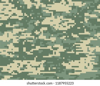 Digital camouflage pattern. Military texture. Abstract army or hunting masking ornament. Vector design illustration.