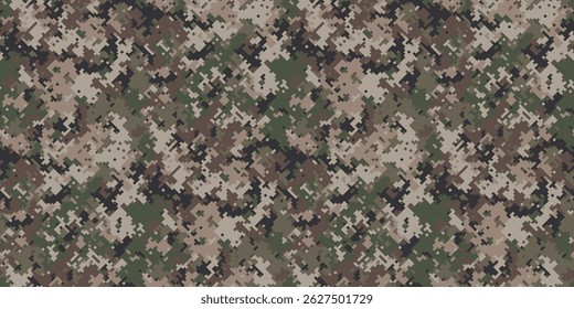 Patrón de camuflaje digital, perfecto para fondos, texturas o diseños de temática militar.