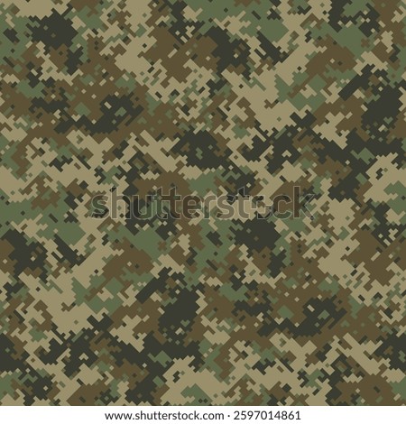 Digital camouflage pattern.  Perfect for military, hunting, gaming, or fashion design backgrounds.