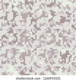 Digital camouflage pattern, seamless background vector . Classic military clothing style. Army camo, repeat print for Wallpapers or prints on fabric. Light and white colors, winter masking texture.