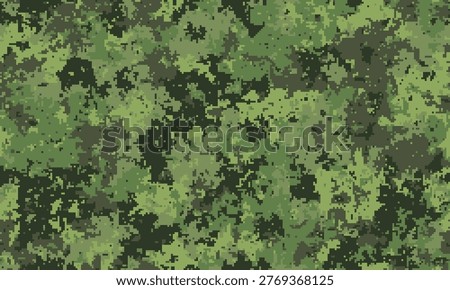 Digital camouflage pattern texture.  Perfect for backgrounds, fabric designs, military themes, or creating a sense of concealment and mystery.