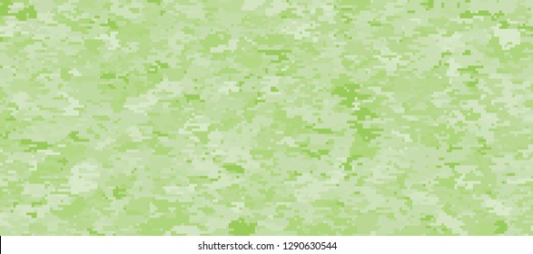 Digital camouflage pixel pattern background. color tone Green Apple.