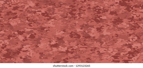 Digital camouflage pixel pattern background. color tone Red Sandstone.