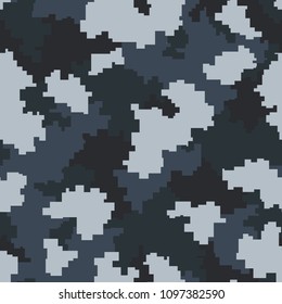 Digital camouflage seamless pattern. Abstract military geometric modern camo background. Vector illustration.