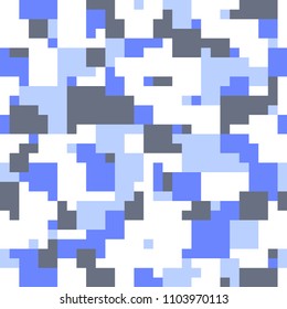 Digital camouflage seamless pattern. Abstract geometric square pixel military background. Vector illustration.