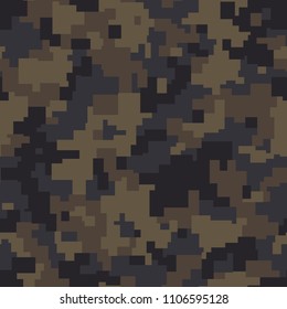 Digital camouflage seamless pattern. Abstract military fabric and fashion texture for hunting and masking. Modern vector background.