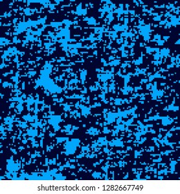 Digital camouflage seamless pattern. Abstract geometric military texture. Repeating modern stylish fabric textile background. Pixel Camo Fashion