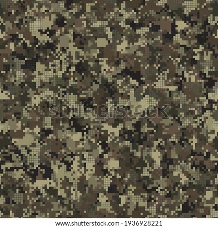 Digital camouflage seamless pattern military geometric camo background