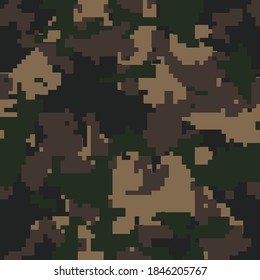 Digital  camouflage seamless pattern texture. Abstract military camo, endless print for army and hunting. Vector background.