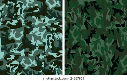 digital camouflage seamless patterns (forest, urban, universal colors)