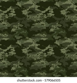 Digital Camouflage Seamless Patterns. Modern Fashion Vector Trendy Camo Pattern.