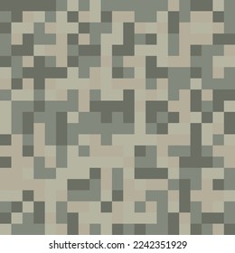 Digital camouflage. Seamless vector pattern. Pixel grid for military themes and creative ideas