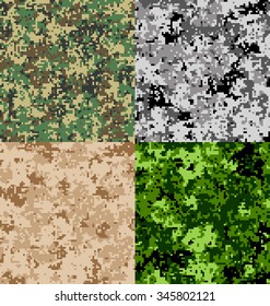 Digital Camouflage Seamless Vector Pattern