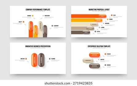 Campaña Digital Cuatro Cinco Dos Diagrama De Tres Elementos Presentación Plantilla Ilustración vectorial Paquete. Ventas Desarrollo 4 5 2 3 Opción Infografía Diseño de Marco Conjunto.