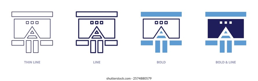 Digital campaign icon in 4 different styles. Thin Line, Line, Bold, and Bold Line. Duotone style. Editable stroke.