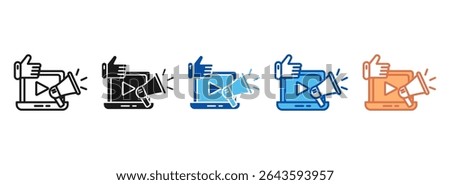 Digital Campaign Icon Set Multiple Style Collection