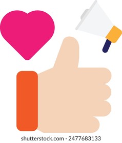 Digital Campaign Love Icon Vector Flat Illustration