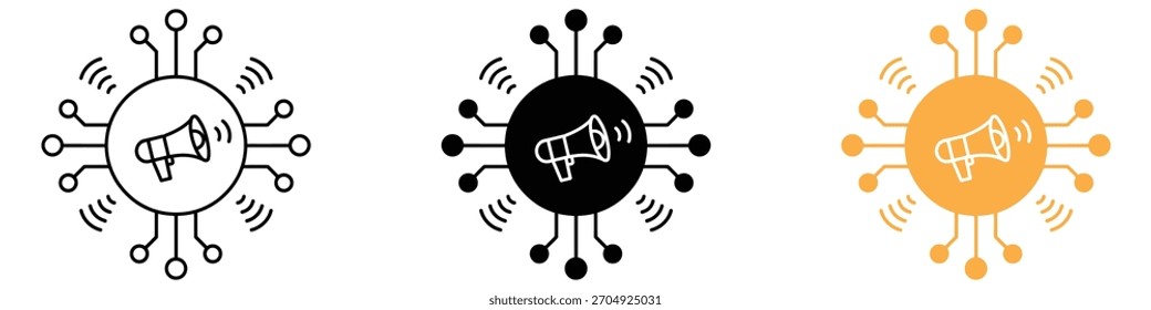 Vector de icono de campaña digital en línea. símbolo de solución de marketing digital. Ilustración vectorial.