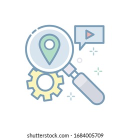 Digital Campaign Vector illustration. Internet and Digital Marketing Outline filled icon.