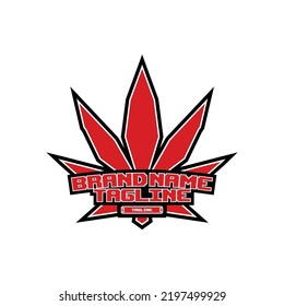 Digital Cannabis Logo design with pixel style. Eps 10