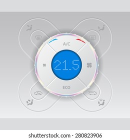 Digital car air condition control with cool design and blue lcd