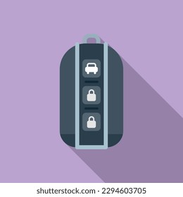 Digital car key icon flat vector. Smart remote button. Mobile business
