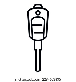 Digitales Autoschlüssel-Symbol, Umrissvektor. Intelligente Fernbedienung. Fahrzeugsperre