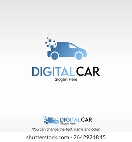 Vector de diseño de Plantilla de logotipo de coche digital